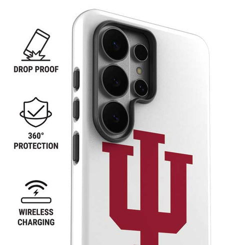 Indiana University IU Logo White Galaxy S26 Ultra Impact Case