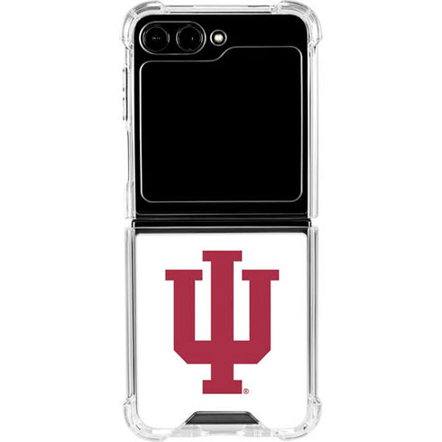 Indiana University IU Logo White Galaxy Z Flip6 Clear Case