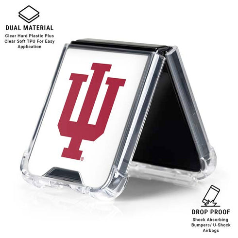 Indiana University IU Logo White Galaxy Z Flip6 Clear Case