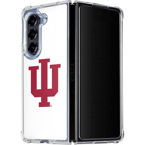 Indiana University IU Logo White Galaxy Z Fold5 5G Clear Case