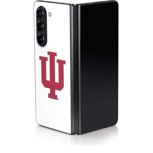 Indiana University IU Logo White Galaxy Z Fold5 5G Skin