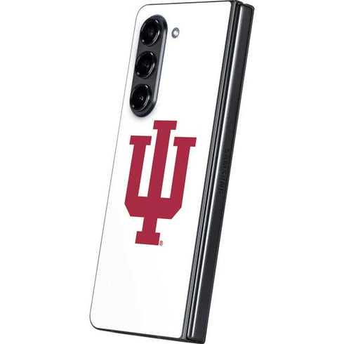 Indiana University IU Logo White Galaxy Z Fold5 5G Skin