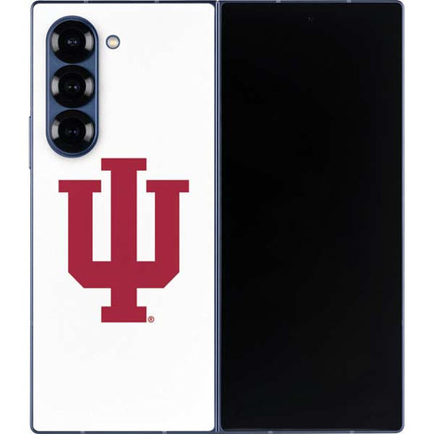 Indiana University IU Logo White Galaxy Z Fold6 Skin