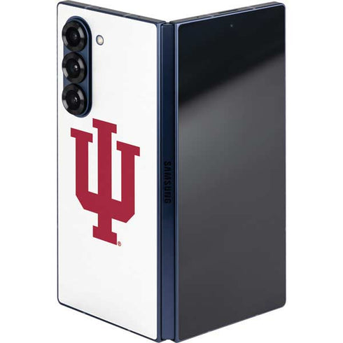 Indiana University IU Logo White Galaxy Z Fold6 Skin