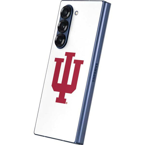 Indiana University IU Logo White Galaxy Z Fold6 Skin