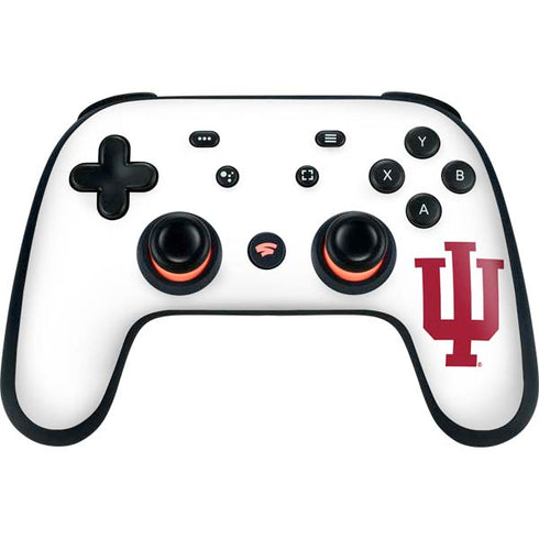 Indiana University IU Logo White Google Stadia Controller Skin