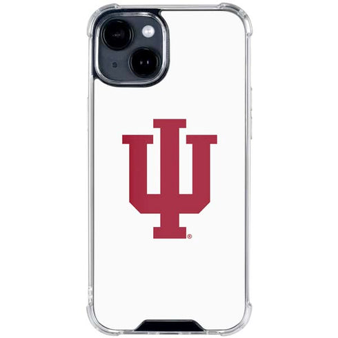 Indiana University IU Logo White iPhone 15 Clear Case