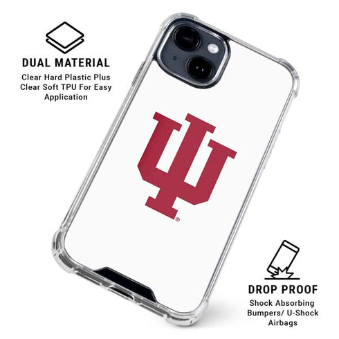 Indiana University IU Logo White iPhone 15 Clear Case