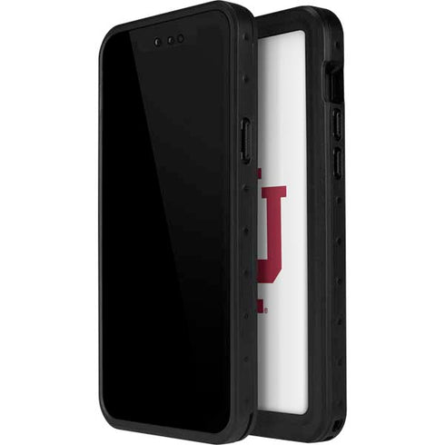 Indiana University IU Logo White iPhone 15 Plus Waterproof Case