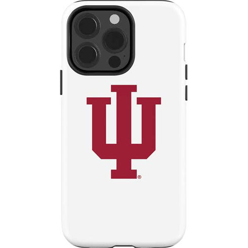Indiana University IU Logo White iPhone 15 Pro Impact Case