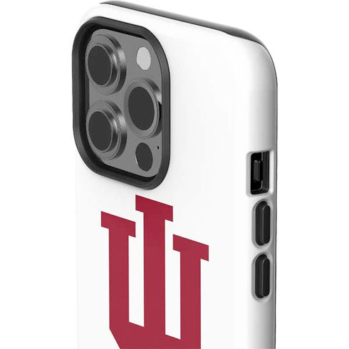 Indiana University IU Logo White iPhone 15 Pro Impact Case