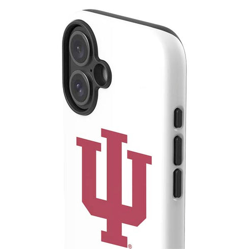 Indiana University IU Logo White iPhone 16 Impact Case