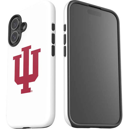 Indiana University IU Logo White iPhone 16 Impact Case