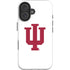 Indiana University IU Logo White iPhone 16 Plus Impact Case