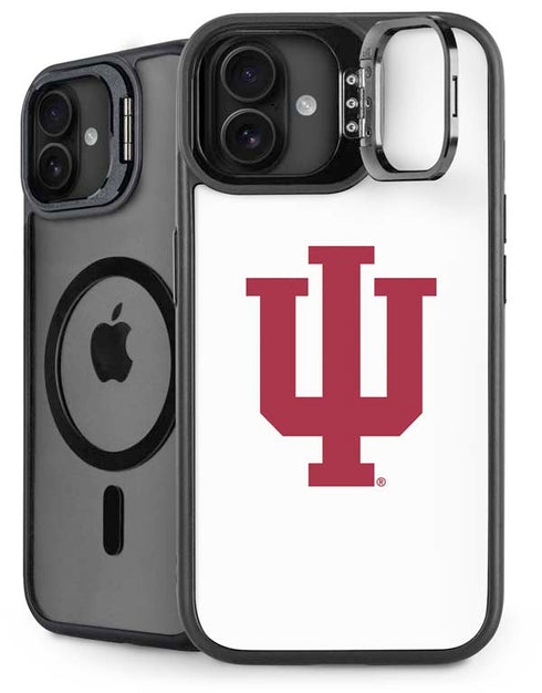 Indiana University IU Logo White iPhone 16 Plus Kickstand Case