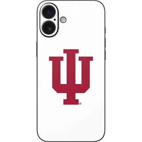 Indiana University IU Logo White iPhone 16 Plus Skin