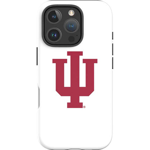 Indiana University IU Logo White iPhone 16 Pro Impact Case
