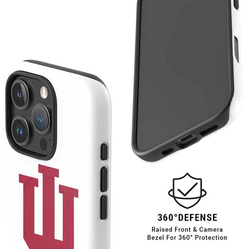 Indiana University IU Logo White iPhone 16 Pro Max Magsafe Impact Case