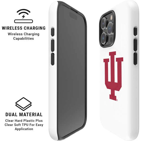 Indiana University IU Logo White iPhone 16 Pro Max Magsafe Impact Case