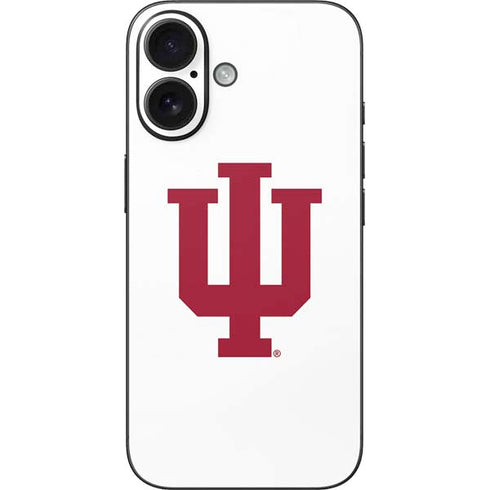 Indiana University IU Logo White iPhone 16 Skin