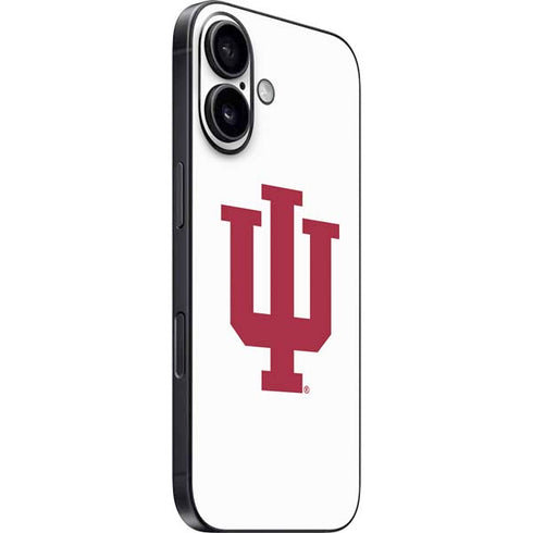 Indiana University IU Logo White iPhone 16 Skin