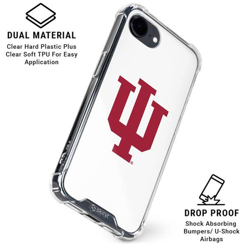 Indiana University IU Logo White iPhone 16e Clear Case