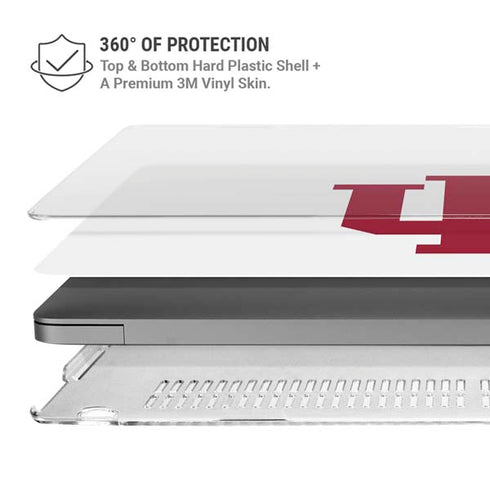 Indiana University IU Logo White MacBook Pro 14in (2021-24) Case plus Skin