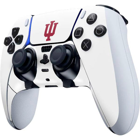 Indiana University IU Logo White PS5 DualSense Edge Pro Controller Skin
