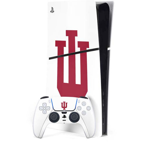 Indiana University IU Logo White PlayStation PS5 Skins
