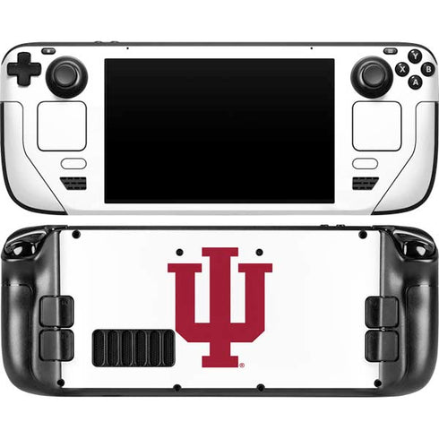 Indiana University IU Logo White Steam Deck Handheld Gaming Computer OLED Skin