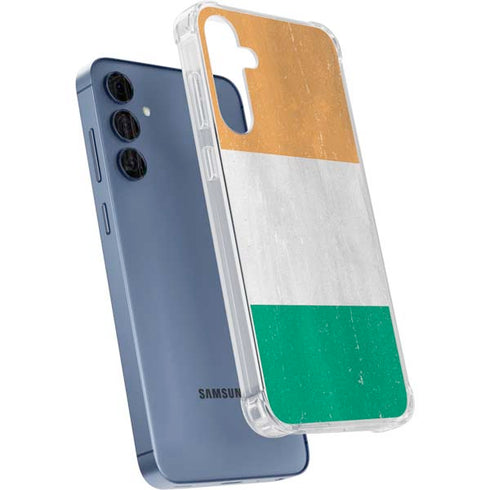 Ivory Coast Flag Distressed Galaxy A35 5G Clear Case