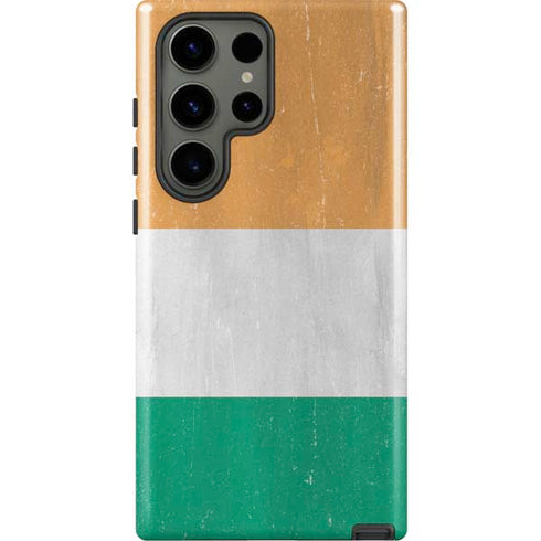 Ivory Coast Flag Distressed Galaxy S23 Ultra Pro Case