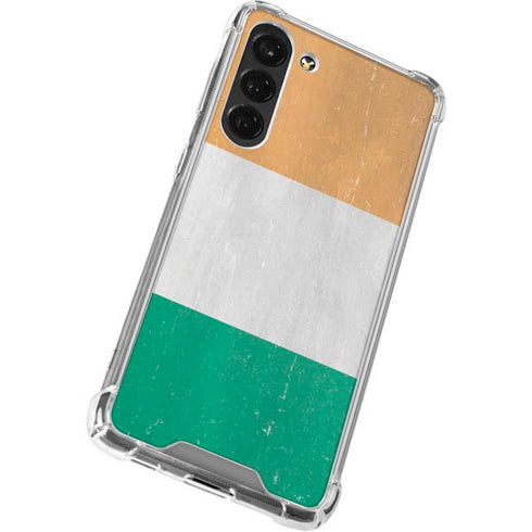 Ivory Coast Flag Distressed Galaxy S24 FE Clear Case