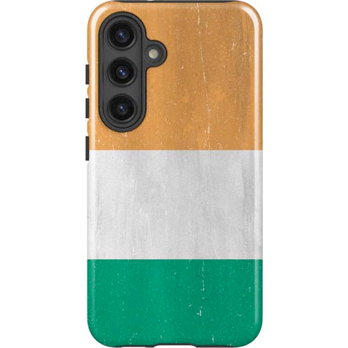 Ivory Coast Flag Distressed Galaxy S25 Impact Case