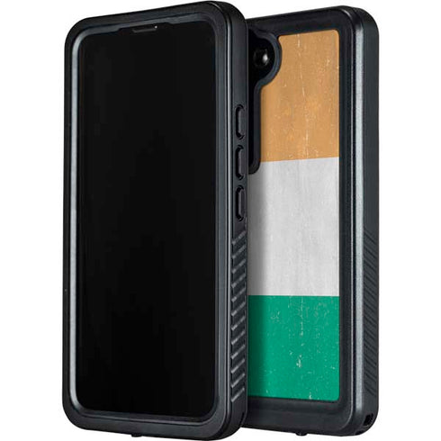 Ivory Coast Flag Distressed Galaxy S24 Plus Waterproof Case