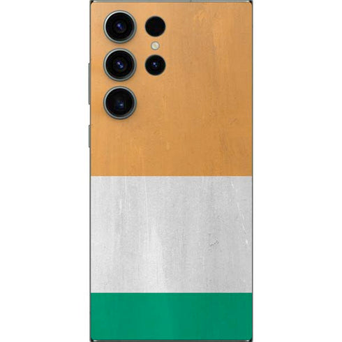 Ivory Coast Flag Distressed Galaxy S25 Ultra Skin