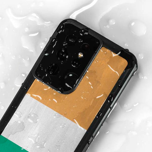 Ivory Coast Flag Distressed Galaxy S24 Ultra Waterproof Case