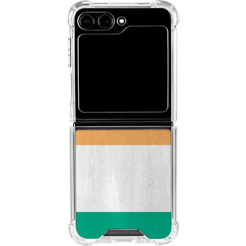 Ivory Coast Flag Distressed Galaxy Z Flip6 Clear Case