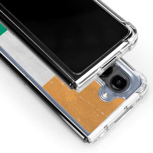 Ivory Coast Flag Distressed Galaxy Z Fold5 5G Clear Case