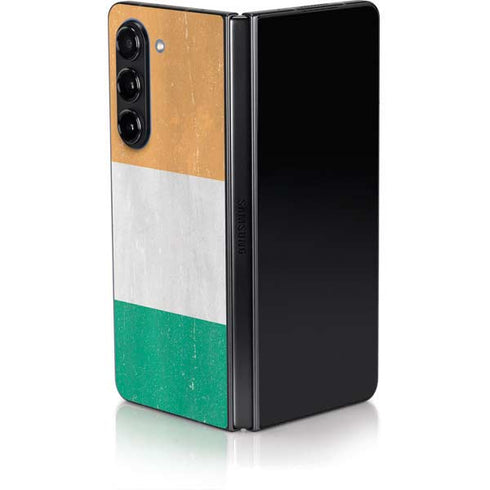 Ivory Coast Flag Distressed Galaxy Z Fold5 5G Skin