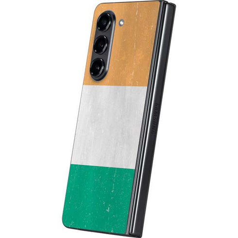 Ivory Coast Flag Distressed Galaxy Z Fold5 5G Skin