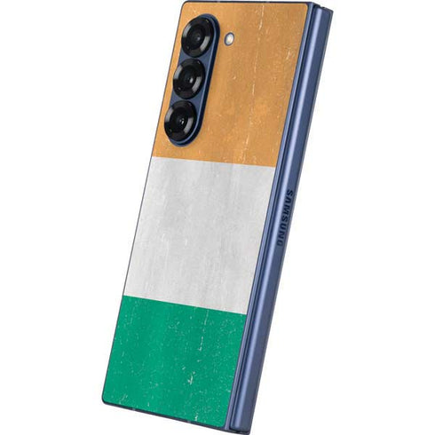 Ivory Coast Flag Distressed Galaxy Z Fold6 Skin