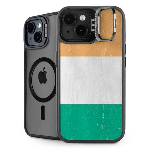 Ivory Coast Flag Distressed iPhone 15 Kickstand Case