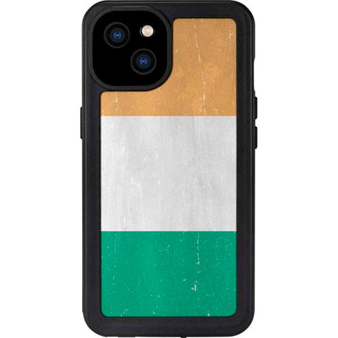 Ivory Coast Flag Distressed iPhone 15 Plus Waterproof Case