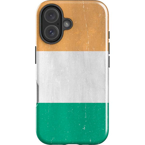 Ivory Coast Flag Distressed iPhone 16 Impact Case