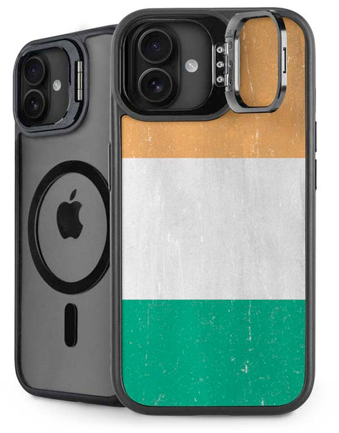 Ivory Coast Flag Distressed iPhone 16 Plus Kickstand Case
