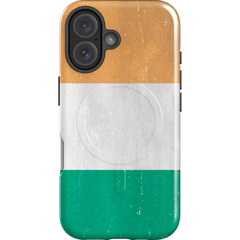 Ivory Coast Flag Distressed iPhone 16 Plus Magsafe Impact Case