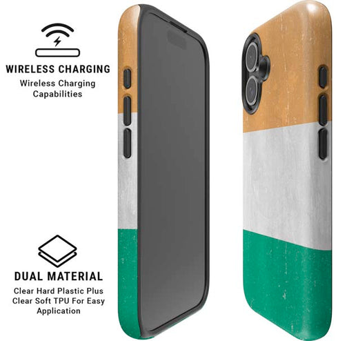 Ivory Coast Flag Distressed iPhone 16 Plus Magsafe Impact Case