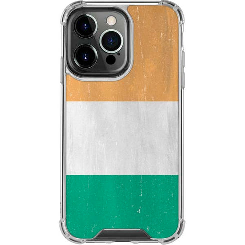 Ivory Coast Flag Distressed iPhone 16 Pro Clear Case