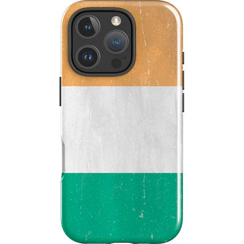 Ivory Coast Flag Distressed iPhone 16 Pro Impact Case